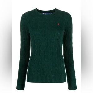 Ralph Lauren Green Cable-Knit Wool-Cashmere Sweater